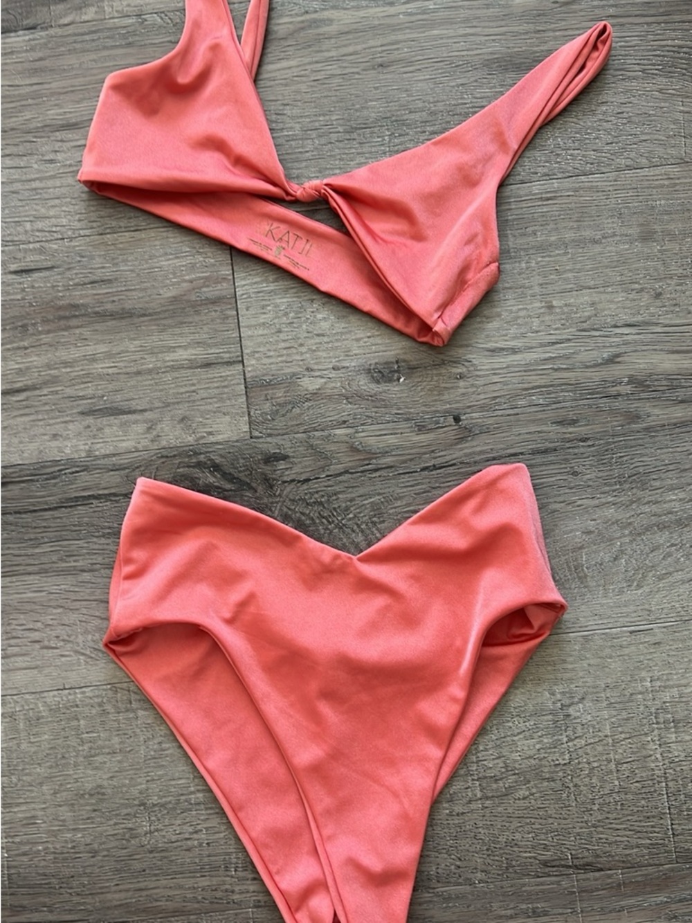 SKATIE Coral Pink V-Waist Bikini Set